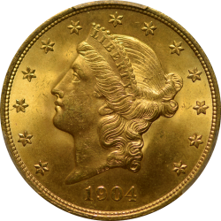 $20 Liberty Type 3 1904 MS-66 obverse